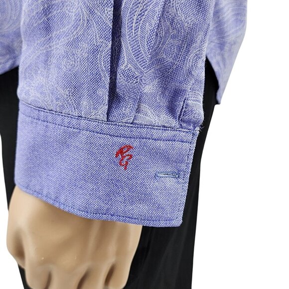 Robert Graham Mens Purple Paisley Long Sleeve Button-Down Shirt, Men's Small - Picture 5 of 13